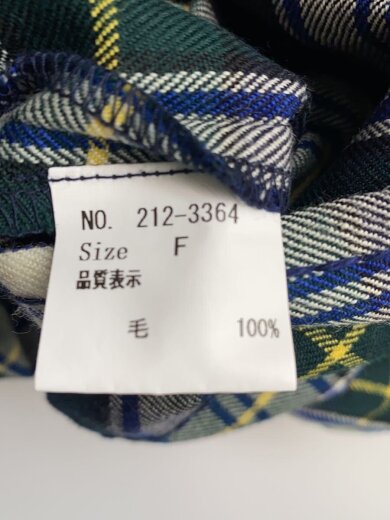 商品画像：ワイドパンツ/FREE/ウール/GRN/チェック/212-3364 5