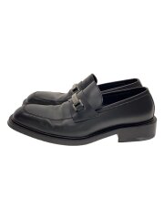ローファー/41.5/BLK/レザー/履きジワ有