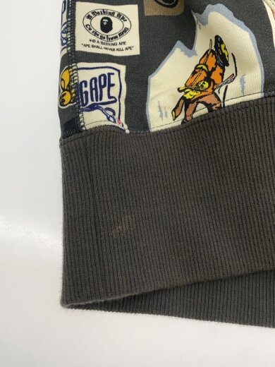 商品画像：パーカー/L/コットン/GRY/総柄/MULTI LABEL HOODIE/袖口汚れ有 6