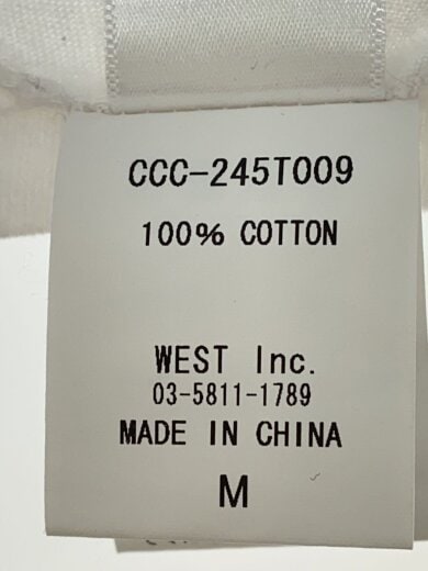 商品画像：Tシャツ/--/コットン/WHT 4