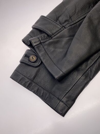 商品画像：レザ-ジャケット/M/牛革/BLK/無地/KI-209 5