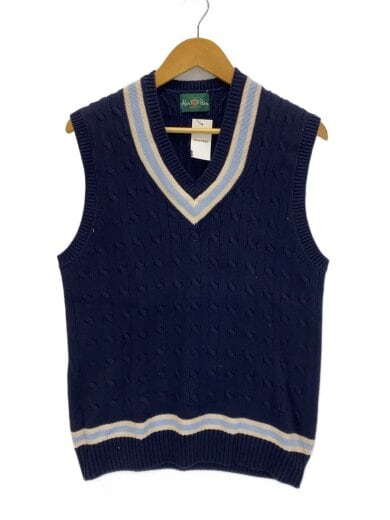 商品画像：ニットベスト(厚手)/--/コットン/NVY/無地 1