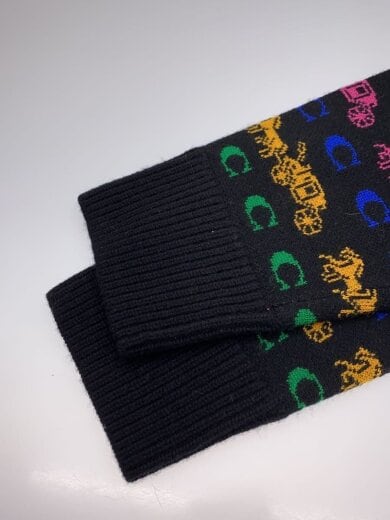 商品画像：カーディガン(厚手)/M/ウール/BLK/総柄/c8950 6