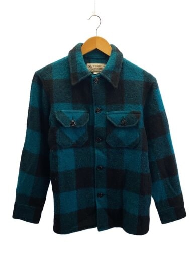 商品画像：長袖シャツ/XS/ウール/BLU/チェック 1