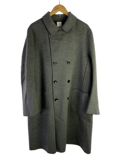 商品画像：ベルテッドダブルロングコート//L/ウール/GRY/無地/8125-104-0023 1