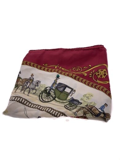 商品画像：カレ90/ロンシャンへの散歩/スカーフ/シルク/RED/総柄/レディース 1