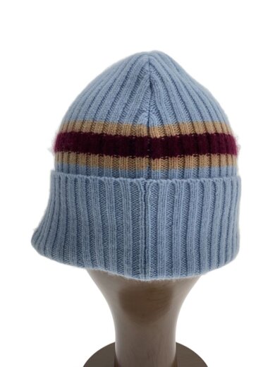 商品画像：23AW/Stripe Cashmere Beanie/ニットキャップ/--/カシミア/BLU/メンズ 1