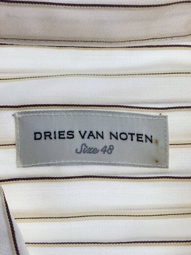 画像：DRIES VAN NOTEN長袖シャツ/48/コットン/WHT/ストライプ/232-020702-7247-0053
