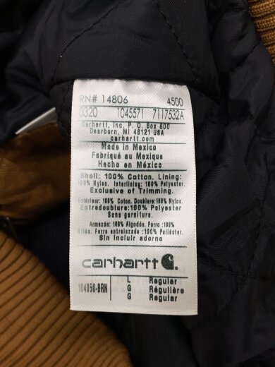 画像：CarharttWASHED DUCK INSULATED ACTIVE JACKET/L/コットン/BRW/104050-BRN4