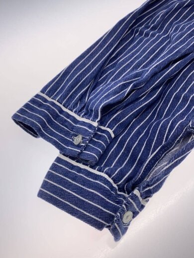 商品画像：HOSPITA SAEGER/長袖プルオーバーシャツ/46/コットン/BLU/ストライプ 3