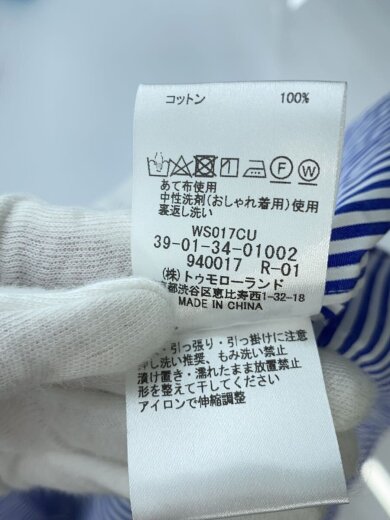 商品画像：長袖シャツ/FREE/コットン/BLU/ストライプ/39-01-34-01002// 5