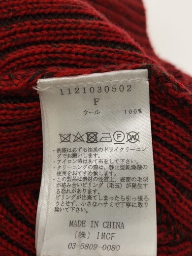 商品画像：ニット・セーター(薄手)/FREE/ウール/RED/1121030502 4