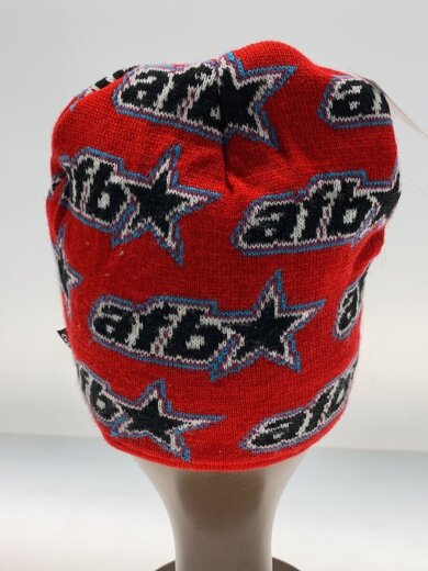 商品画像：ニットキャップ/--/アクリル/RED/総柄/メンズ 2