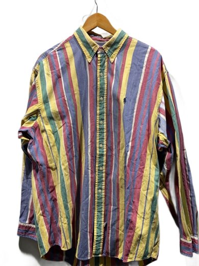 商品画像：RL/BD/長袖シャツ/XL/コットン/マルチカラー/ストライプ 1