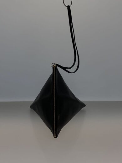 商品画像：三角ポーチ/レザー/BLK/無地/34-621152-176// 3