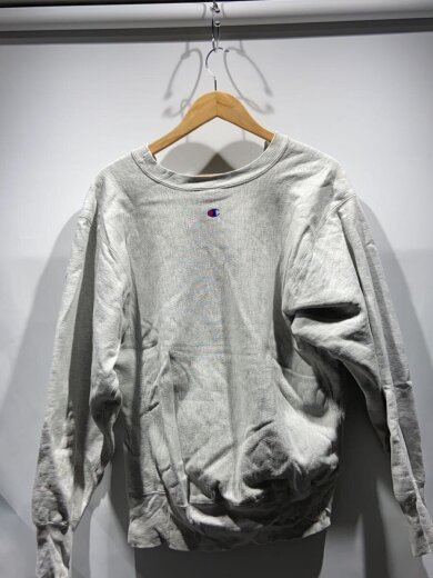 商品画像：RW/90s/USA製/珍品/RW/スウェット/L/コットン/GRY/胸元カッティング/汚れ有// 2