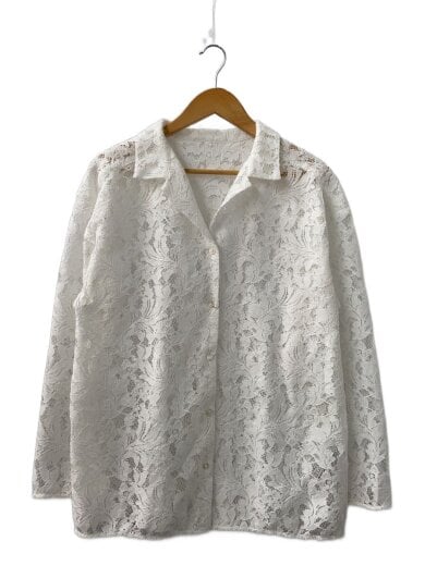 商品画像：25SS/ボタニカルレースオープンカラーシャツ/FREE/ポリエステル/WHT// 1