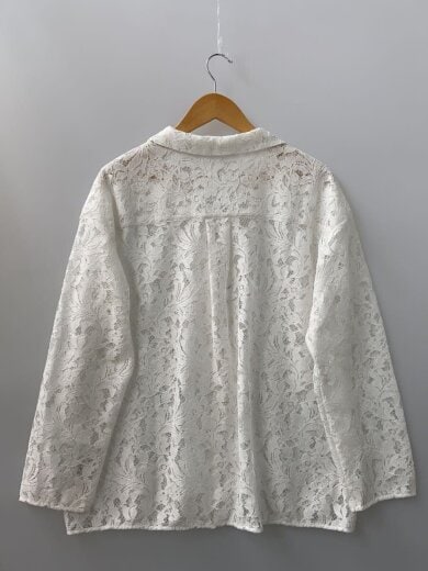 商品画像：25SS/ボタニカルレースオープンカラーシャツ/FREE/ポリエステル/WHT// 2