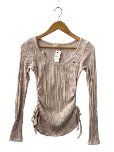 商品画像：Lala shirring ribbon tops/長袖Tシャツ/FREE/コットン/PNK/AM1548// 1