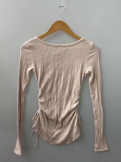 商品画像：Lala shirring ribbon tops/長袖Tシャツ/FREE/コットン/PNK/AM1548// 2
