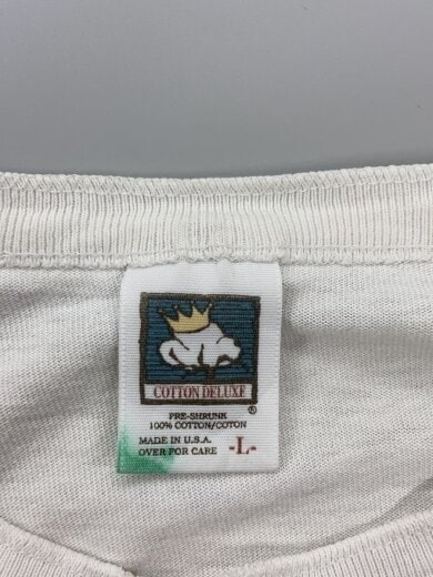 商品画像：R/90s/USA製/intel740/長袖ヘンリーネックTシャツ/L/コットン/WHT/穴有 3