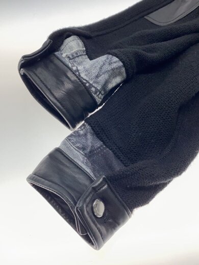 商品画像：ニットコンビレザージャケット/S/フェイクレザー/BLK/8281/419/800// 5