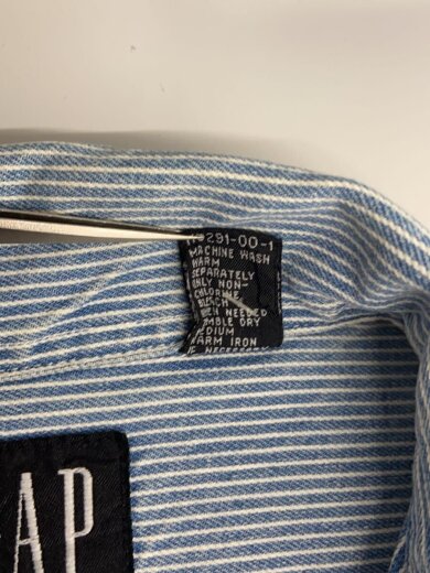 商品画像：S/00s/ハーフジップ/長袖シャツ/XL/デニム/IDG/ストライプ/113291-00-1 5