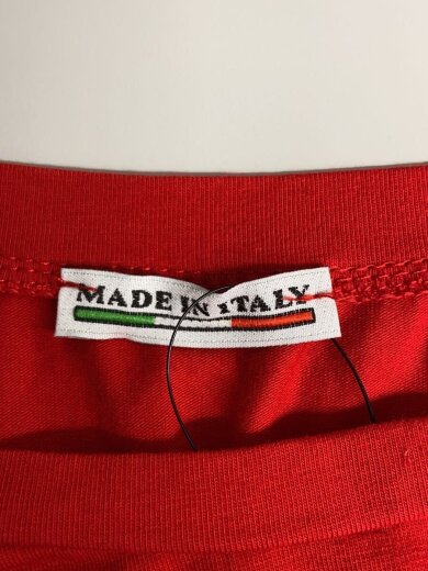 商品画像：LY/イタリア製/アシンメトリーデザイン/ドローイング/ロックTシャツ/L/コットン/RED/無地 3