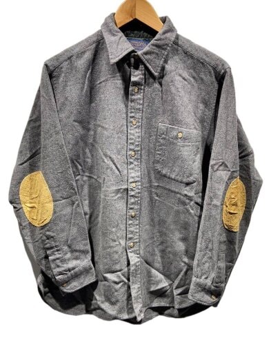 商品画像：VI/長袖シャツ/70s/エルボーパッチ/L/ウール/GRY/無地// 1