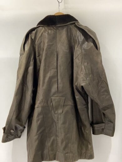 商品画像：MD/襟ボア/ダブルブレストコート/40/レザー/BRW 2