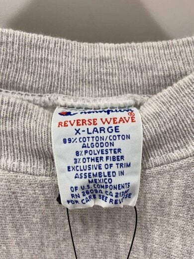 商品画像：RW/90s/REVERSE WEAVE/ボストン・カレッジ/スウェット/XL/コットン/GRY/無地 3