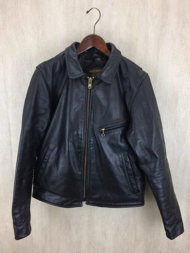 画像：VANSONシングルライダースジャケット/40/レザー/BLK/無地1