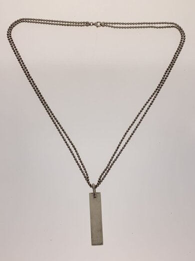 商品画像：プレートロゴダブルボールチェーンネックレス/ネックレス/SV925/SLV/トップ有 2