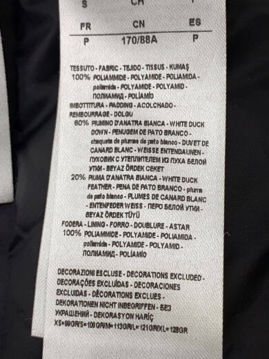 商品画像：ダウンジャケット/S/ナイロン/BLK/6XYL40 YNL1Z 5