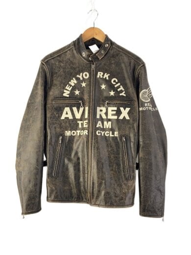 商品画像：シングルライダースジャケット/L/牛革/BRW/6151121 1