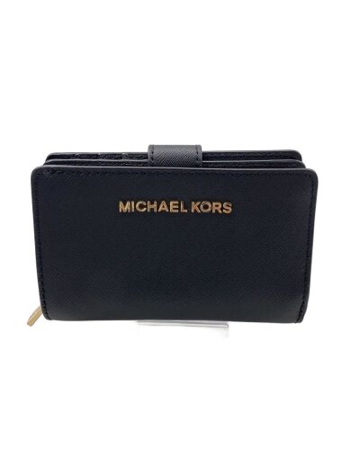 商品画像：2つ折り財布/レザー/BLK/無地/レディース/DI-1905 1