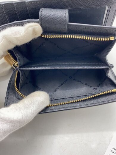 商品画像：2つ折り財布/レザー/BLK/無地/レディース/DI-1905 6