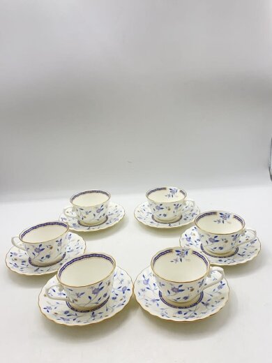 商品画像：カップ&ソーサー/6点セット/WHT/花柄// 2