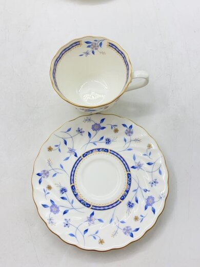 商品画像：カップ&ソーサー/6点セット/WHT/花柄// 4