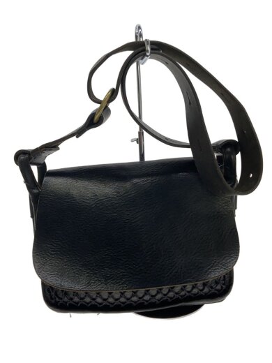 商品画像：ショルダーバッグ/レザー/BLK/ジッパープル破損 1