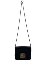 チェーンショルダー/ショルダーバッグ/レザー/BLK/無地