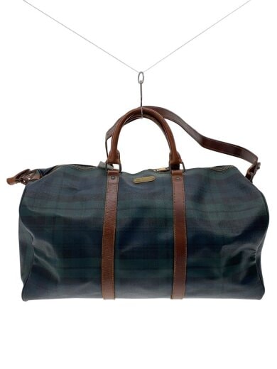 商品画像：ボストンバッグ/レザー/GRN/チェック 1