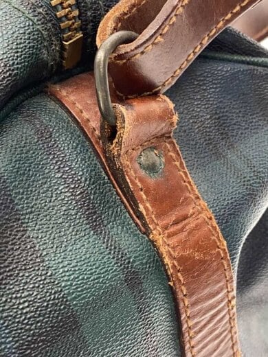 商品画像：ボストンバッグ/レザー/GRN/チェック 7