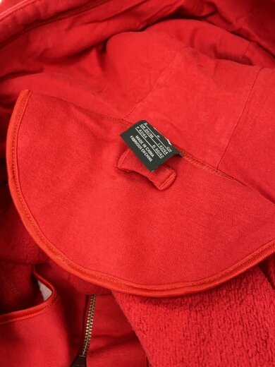 商品画像：ジップパーカー/S/コットン/RED/無地 7