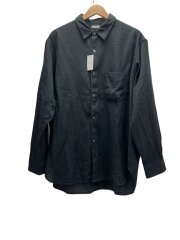 24SS/C/L/S パナマレギュラーカラーシャツ/XL/コットン/BLK/8111-186-0988