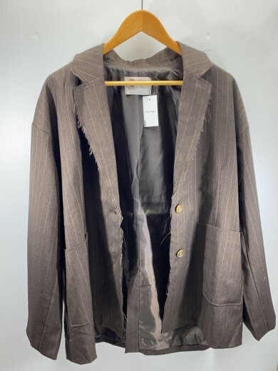 商品画像：テーラードジャケット/FREE/ポリエステル/BRW/ストライプ/NKN56759FL 5