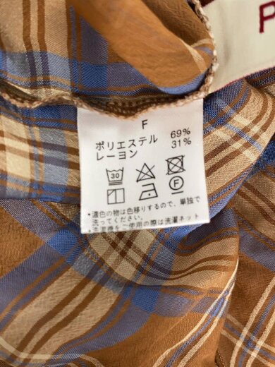 商品画像：シアートップス/長袖ブラウス/FREE/ポリエステル/BRW/チェック// 4