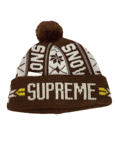 商品画像：ニットキャップ/--/アクリル/BRW/総柄/メンズ 1