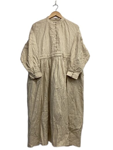 商品画像：長袖ワンピース/--/コットン/BEG 1