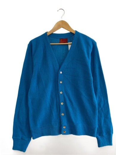 商品画像：カーディガン(薄手)/--/アクリル/BLU/無地 1
